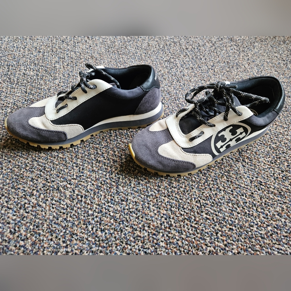 Tory Burch Black and Cream Sneakers